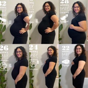 Pregnant belly growing montage